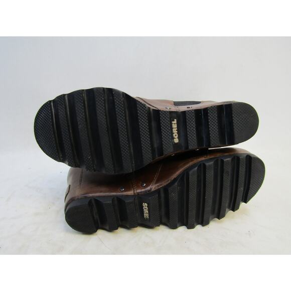 Sorel Womens Size 9 Brown Leather Ankle Wedge Fashion Boots Bootie - Picture 9 of 11